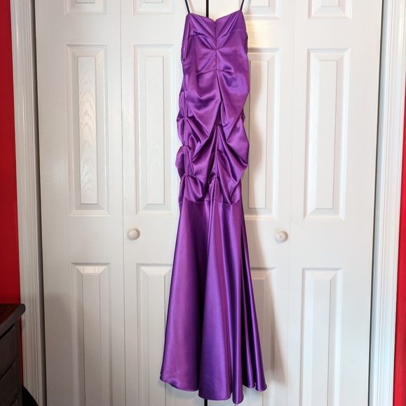Prom / sweet 16 purple mermaid dress / gown - Picture 7 of 8